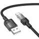 Дата кабель Hoco U129 Spirit Transparent USB to Type-C 3A (1.2m) Black фото 2