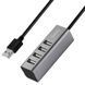 Переходник HUB Hoco HB1 USB to USB 2.0 (4 port) (1m) Серый фото 3