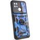 Ударопрочный чехол Camshield Serge Ring Camo для Xiaomi Poco C40 Синий / Army Blue фото 3