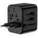 Сетевой универсальный переходник WIWU UA012 Warrior 12W + 1USB-A/1C Black фото 2