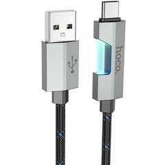 Дата кабель Hoco U123 Regent colorful 3A USB to Type-C (1.2m) Black
