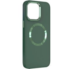 TPU чохол Bonbon Metal Style with MagSafe для Apple iPhone 14 (6.1") Зелений / Pine green