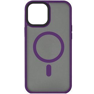 TPU+PC чохол Metal Buttons with Magnetic Fit для Apple iPhone 15 (6.1") Темно-фіолетовий / Dark Purple