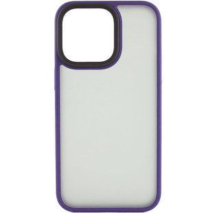 TPU+PC чехол Metal Buttons для Apple iPhone 14 Pro Max (6.7") Темно-фиолетовый / Dark Purple