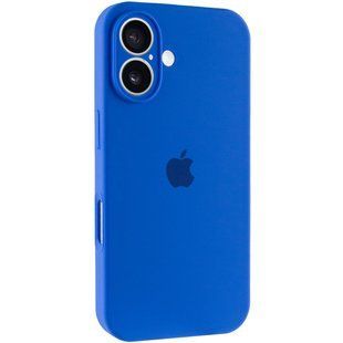 Чехол Silicone Case Full Camera Protective (AA) для Apple iPhone 16 (6.1") Синий / Capri Blue