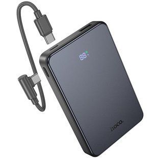 Портативний ЗП Power Bank Hoco J170 Starlight 22.5W+PD20W with cable 10000 mAh Metal gray