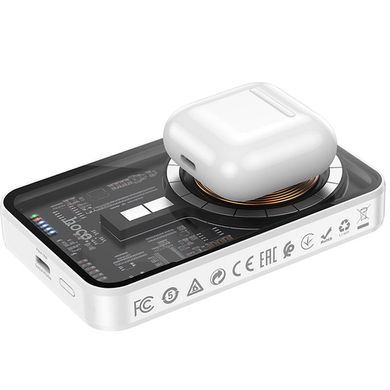 Портативное зарядное устройство Power Bank Hoco Q10 Transparent PD20W с БЗУ 5000 mAh White