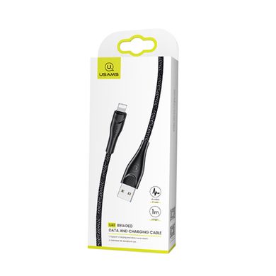 Дата кабель Usams US-SJ391 U41 Lightning Braided Data and Charging Cable 1m Чорний