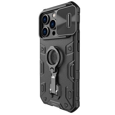 Уценка TPU+PC чехол Nillkin CamShield Armor Pro no logo шторка на камеру для Apple iPhone 14 Pro Max Поврежденная упаковка / Черный