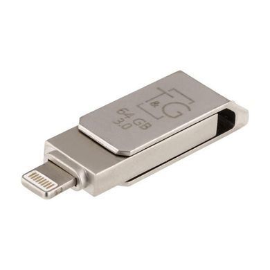 Флеш-драйв T&G 008 Metal series USB 3.0 - Lightning 64GB Срібний