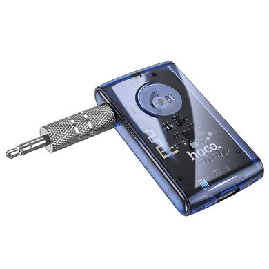 Bluetooth аудіо ресивер Hoco E66 Transparent discovery edition Dark blue