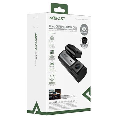 Уценка Видеорегистратор Acefast X2 2-inch display with rear camera (4K+2K) Поврежденная упаковка / Black