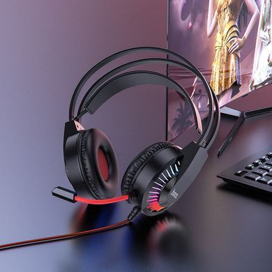 Накладные наушники Hoco W105 Joyful (USB+3.5mm/1.2m) Красный