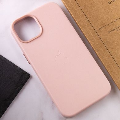 Кожаный чехол Leather Case (AA) with MagSafe для Apple iPhone 14 (6.1") Sand Pink