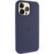 Чохол Silicone Case (AA) Logo with MagSafe для Apple iPhone 15 Pro Max (6.7") Темно-синій / Midnight blue