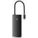 Переходник HUB Baseus Lite Series 6in1 (Type-C to HDMI + 2xUSB 3.0 + PD+SD/TF) (WKQX05) Black фото 1