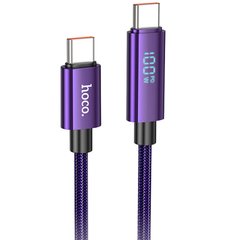 Дата кабель Hoco U125 Benefit 100W Type-C to Type-C (1.2m) Purple