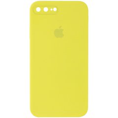 Чохол Silicone Case Square Full Camera Protective (AA) для Apple iPhone 7 plus / 8 plus (5.5") Жовтий / Bright Yellow