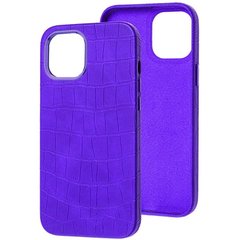 Шкіряний чохол Croco Leather для Apple iPhone 14 Plus (6.7") Purple