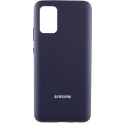 Чехол Silicone Cover Full Protective (AA) для Samsung Galaxy A02s Темно-синий / Midnight blue
