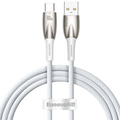 Дата кабель Baseus Glimmer Series Fast Charging Data Cable USB to Type-C 100W 1m (CADH00040) White