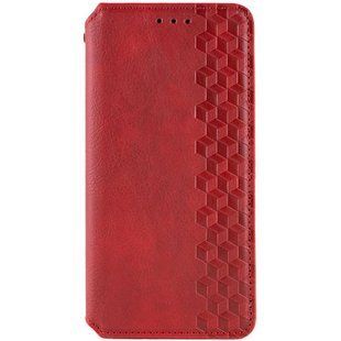 Кожаный чехол-книжка GETMAN Cubic (PU) для Samsung Galaxy S25 FE Красный