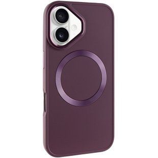 TPU чехол Bonbon Metal Style with Magnetic Fit для Apple iPhone 16 Plus (6.7") Бордовый / Plum