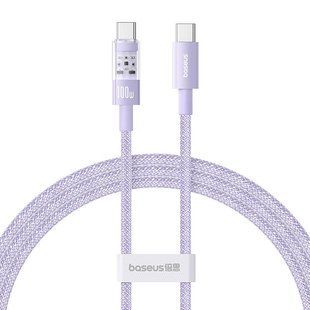 Дата кабель Baseus Gem Fast Charging Type-C to Type-C 100W (1m) (P10373000111) Nebula Purple