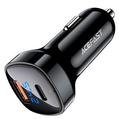 АЗП Acefast B4 digital display 66W(USB-C+USB-A) dual port Black