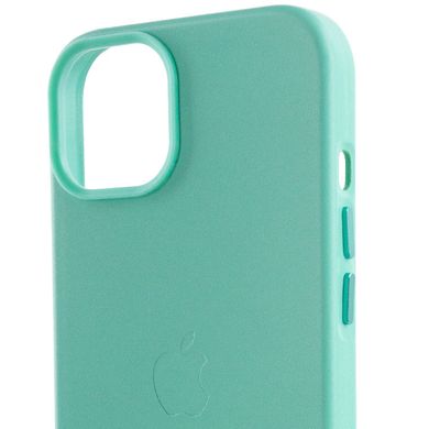 Шкіряний чохол Leather Case (AA) with MagSafe для Apple iPhone 14 (6.1") Ice