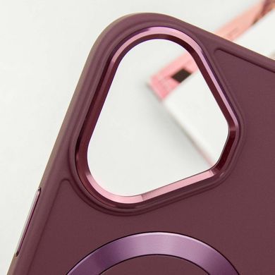 TPU чехол Bonbon Metal Style with Magnetic Fit для Apple iPhone 16 Plus (6.7") Бордовый / Plum