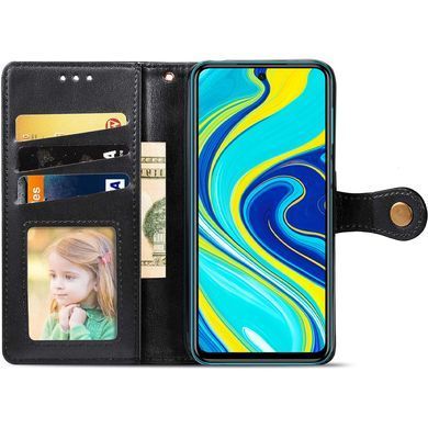 Шкіряний чохол-книжка GETMAN Gallant (PU) для Xiaomi Redmi Note 9s / Note 9 Pro / Note 9 Pro Max Чорний