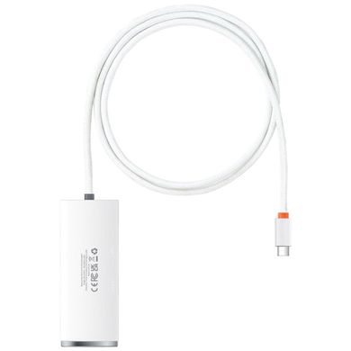 Перехідник HUB Baseus Lite Series 4-Port Type-C HUB Adapter (Type-C to USB 3.0*4) 25cm (WKQX) Білий