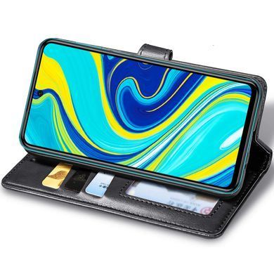 Шкіряний чохол-книжка GETMAN Gallant (PU) для Xiaomi Redmi Note 9s / Note 9 Pro / Note 9 Pro Max Чорний