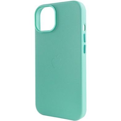Шкіряний чохол Leather Case (AA) with MagSafe для Apple iPhone 14 (6.1") Ice