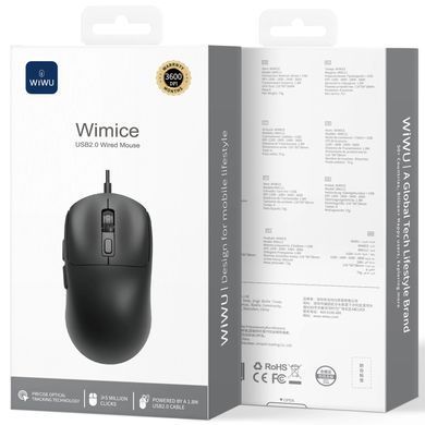 Миша дротова WIWU WM111 Wired Mouse Black