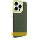 Чехол PC Textile Hybrid with Magnetic Fit для Apple iPhone 15 Pro (6.1") White / Green