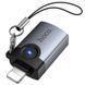 Уценка Переходник Hoco UA46 Lightning Male to USB Female USB2.0 Поврежденная упаковка / Metal gray фото 3