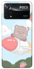 Чехол itsPrint Мишка на ракете для Xiaomi Poco X4 Pro 5G