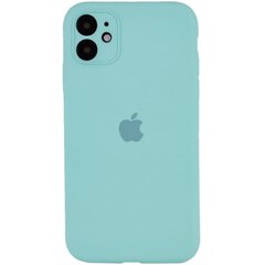 Уцінка Чохол Silicone Case Full Camera Protective (AA) для Apple iPhone 12 (6.1") Відкрита упаковка / Бірюзовий / Marine Green