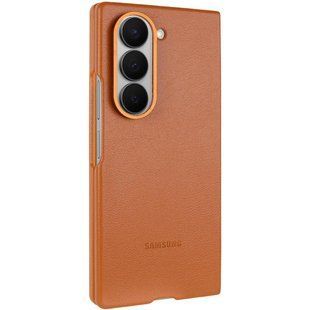 Кожаный чехол Leather Case (AAA) для Samsung Galaxy Z Fold6 Tan