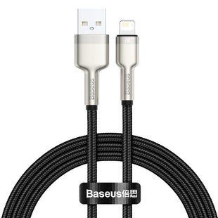 Дата кабель Baseus Cafule Metal USB to Lightning 2.4A (1m) (CALJK-A0) Black