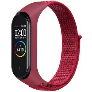 Ремешок Nylon New для Xiaomi Mi Band 3/4/5/6/7 Red