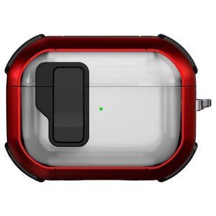 Уценка Футляр противоударный Locking Button для наушников Airpods Pro Поврежденная упаковка / Red