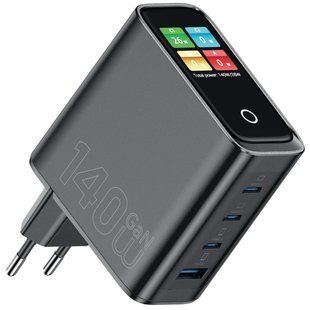 СЗУ WIWU G028 Intelligent PD140W+QC3.0 GaN (1USB-A/3C) Black