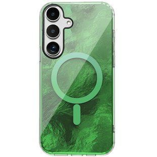 Чехол TPU Shiny Mountain Magnetic Fit для Samsung Galaxy S25 FE Green