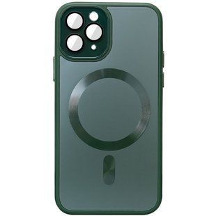 Чехол TPU+Glass Sapphire Midnight with MagSafe для Apple iPhone 14 Pro (6.1") Зеленый / Forest green