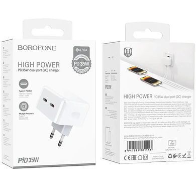 СЗУ Borofone BA76A Source PD35W (2USB-C) White
