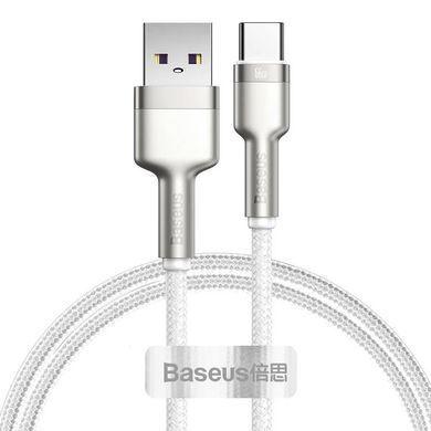 Дата кабель Baseus Cafule Metal USB to Type-C 66W (1m) (CAKF00010) White