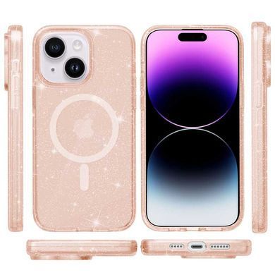 Чохол TPU Galaxy Sparkle Magnetic Fit для Apple iPhone 15 (6.1") Gold+Glitter